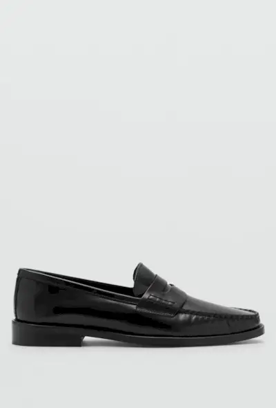 An image of Mango loafers, a staple of preppy fashion.