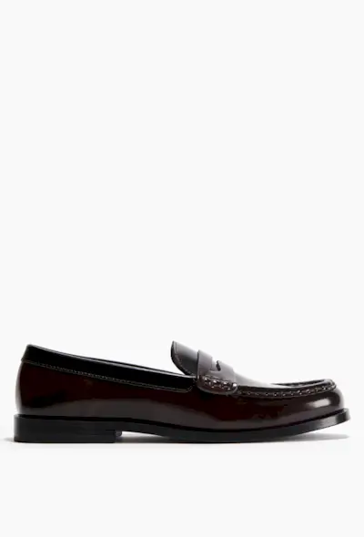 An image of H&M loafers, a staple of preppy fashion.