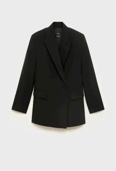 An image of a Mango blazer, a staple of preppy fashion.