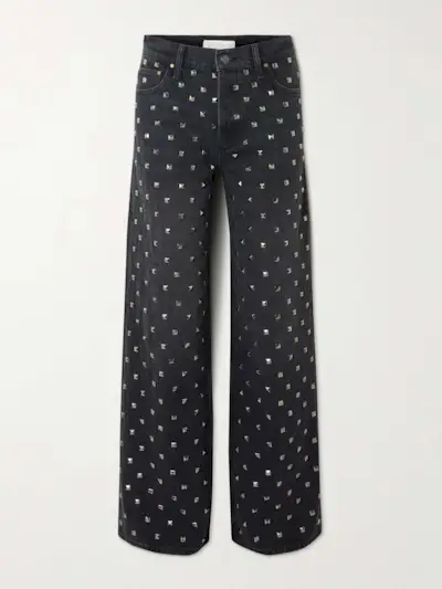 The Smoothie Sneak Studded High-Rise Wide-Leg Recycled Jeans