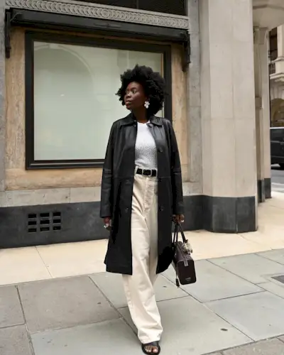 @daniellejinadu wearing cream jeans