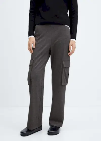 Mango + Knitted Pants With Cargo Pockets