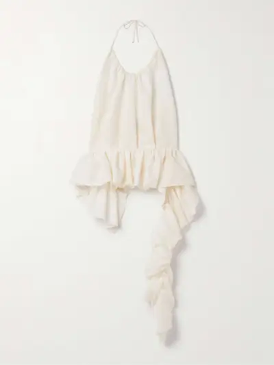 Tamara Crepe Peplum Halterneck Top