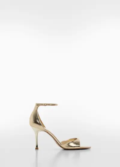 Metallic-Effect Heeled Sandals - Women | Mango United Kingdom