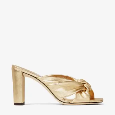 Jimmy Choo + Avenue 85 Gold Metallic Nappa Leather Mules