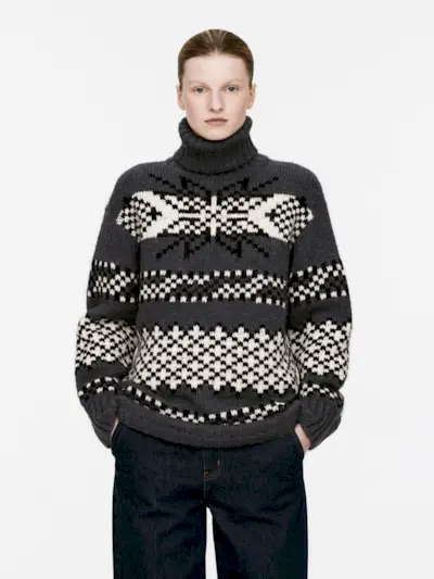 Wool-Alpaca Jacquard Jumper