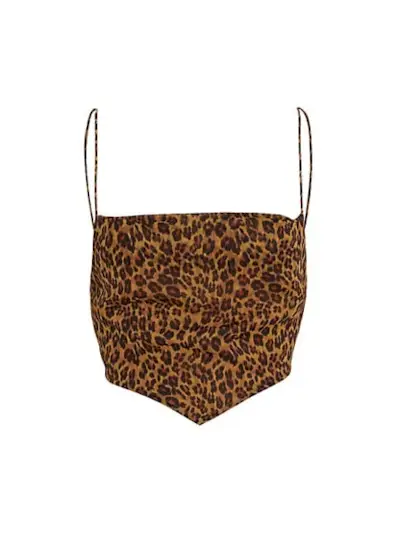 Staud + Leonie Leopard-Print Crop Top