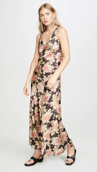 Paco Rabanne + V Neck Floral Dress