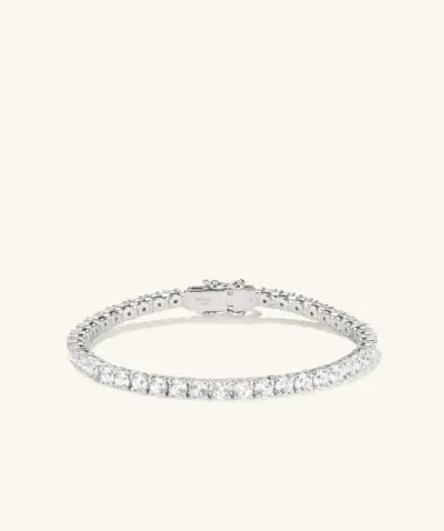 Sterling Silver / Lab Grown White Sapphire / Xs