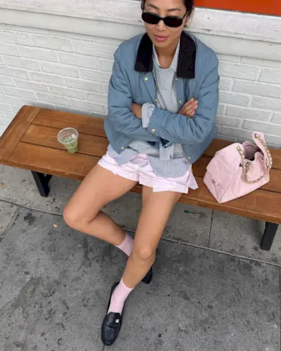 An image of @aimeesong wearing a musical festival outfit.