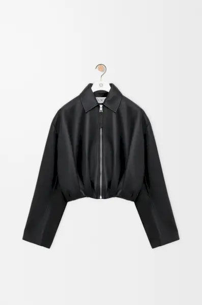 Draped Jacket in Nappa Lambskin