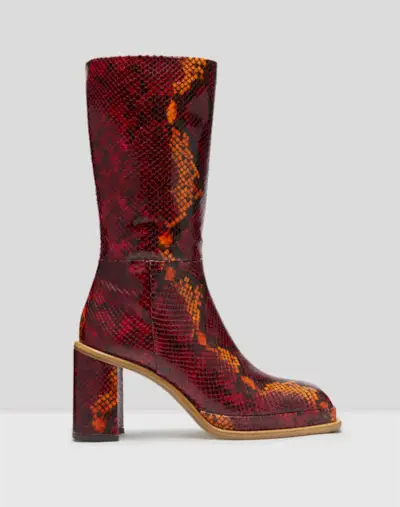 Miista + Abril Cordovan Snake Leather Boot