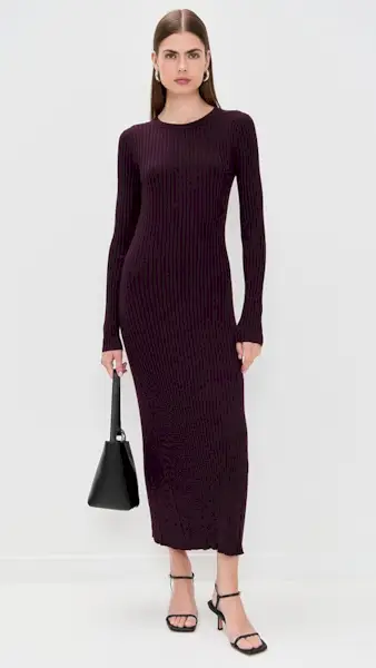 Helmut Lang Open Back Ribbed Dress