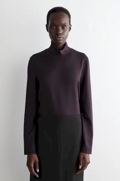 Jessica London, Ribbed Cotton Turtleneck Sweater