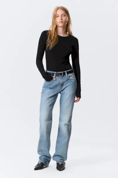 Weekday, LAIKA MID RISE REGULAR STRAIGHT LEG JEANS
