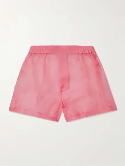 Laser-Cut Silk-Organza Shorts