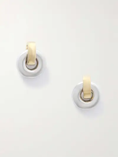 Piega Rhodium- and Gold-Plated Recycled Earrings