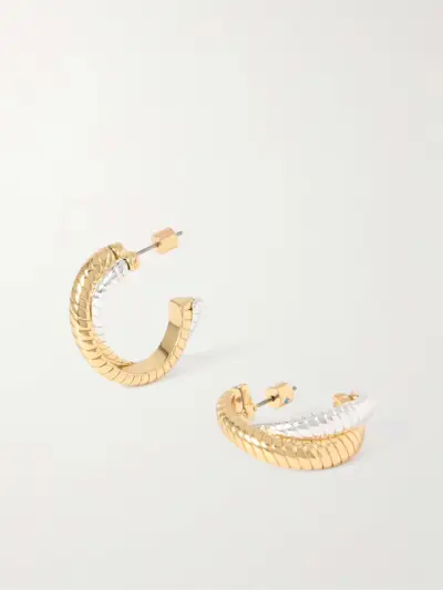 The Double Cobra Gold- and Silver-Tone Hoop Earrings