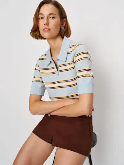Reformation, Campbell Cotton Polo Sweater