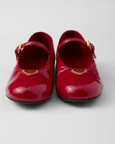 Prada red patent leather flats