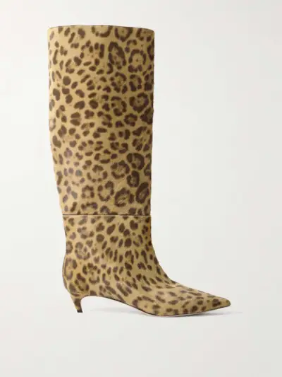 Maxima 35 Leopard-Print Calf Hair Knee Boots