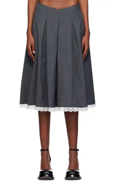 Shushu tong gray pleated skirt