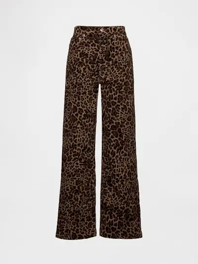 High Rise Corduroy Stride Wide-Leg Jeans