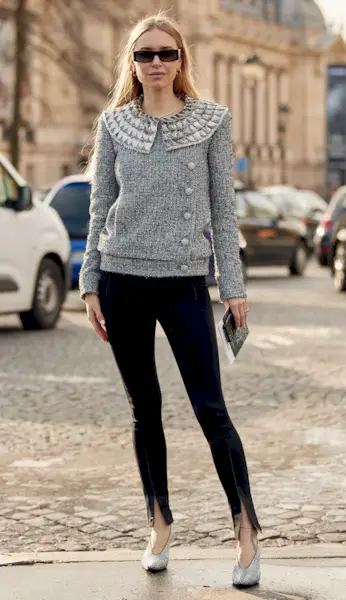 woman wearing split-hem leggings