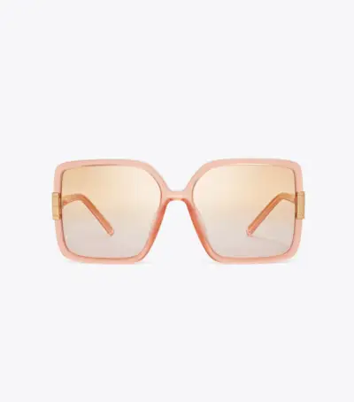 Eleanor Oversized Square Sunglasses in Brown, Size Os