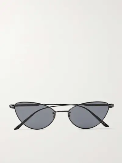 + Khaite 1998c Cat-Eye Metal Sunglasses