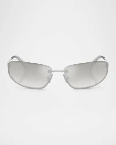A50s Rimless Oval Metal Sunglasses