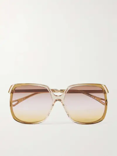 Aly Square-Frame Acetate and Gold-Tone Sunglasses