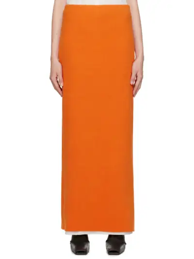 Ssense Exclusive Orange Fleece Maxi Skirt