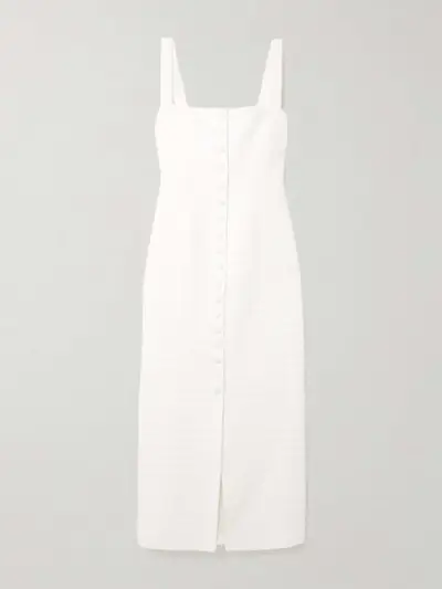 Joan Checked Cotton-Blend Tweed Midi Dress