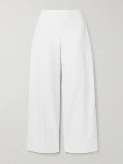 Cotton-Sateen Wide-Leg Pants