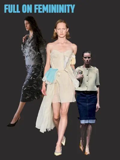 Collage of New York Fashion Week spring/summer 2026 models.