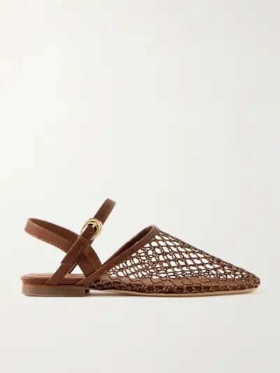 Rete Crocheted and Leather Sandals