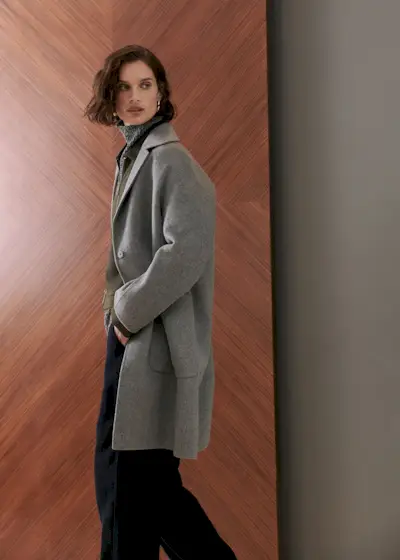 Grey Cassie Double Face Pocket Coat