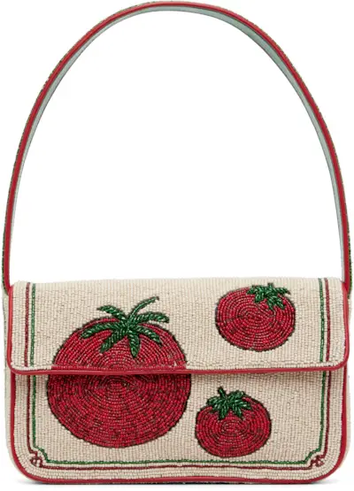 Off-White & Red Tommy Beaded Bag