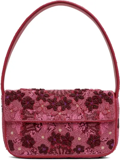Pink & Burgundy Tommy Beaded Bag