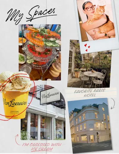 Collage of Jenna Lyons's favorite places.