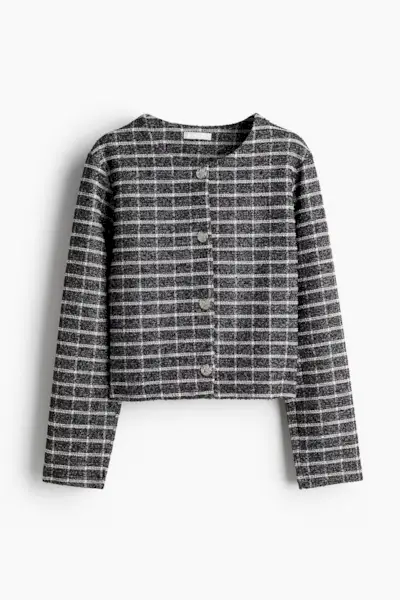 H&M, Glittery Textured Jersey Cardigan
