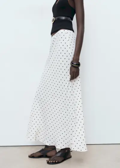 Long Polka-Dot Skirt - Women | Mango Usa