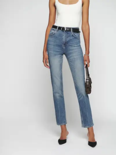 Reformation + Liza Ultra High Rise Straight Jeans