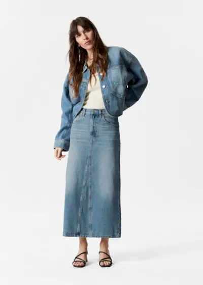 Denim Midi Skirt