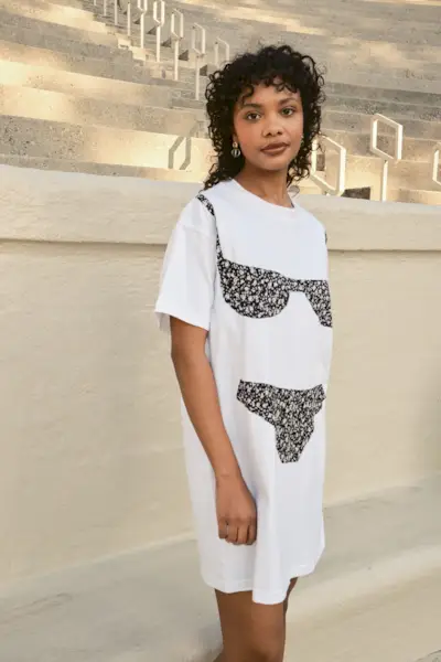 Florida Woman Appliqué Dress - Black Floral