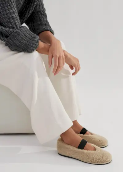 Shearling Ballerina Flat