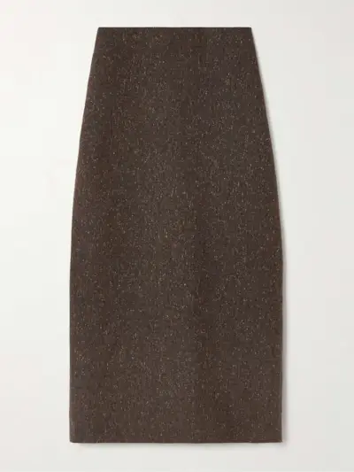 Sussex Wool-Blend Midi Skirt