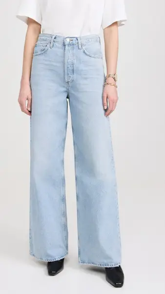 Agolde Dame High Rise Wide Leg No Cuff Jeans