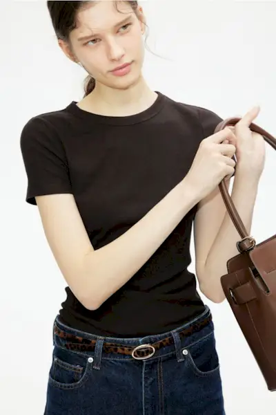 Ribbed Modal-Blend T-Shirt